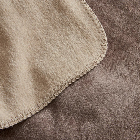 Couverture Réversible en Coton Karaca Home Saye pour Lit Simple, Beige Vison