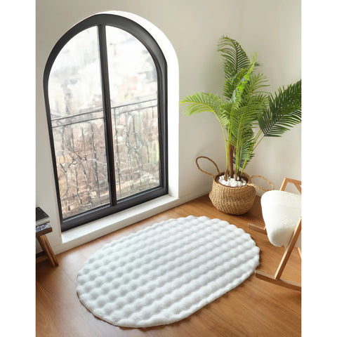 Kaşmir Halı Cosy Premium Bubble Blanc Ovale 100x150 cm