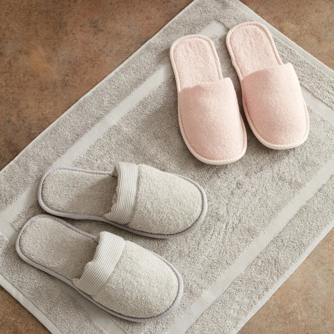 Ensemble de Bain Familial 9 Pièces Karaca Home Ring Dentelle, Rose Poudré-Gris