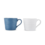 Karaca Lily Bleu & Blanc Embos Double gobelet Set 320 ML