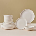 Service de Table Karaca Streamline Remi 18 Pièces en Porcelaine pour 6 Personnes, Blanc