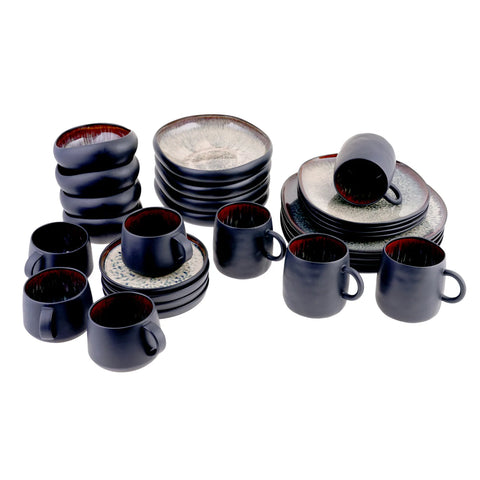 Assiettes à dessert Karaca Black Galactic Reactive, 4 pièces