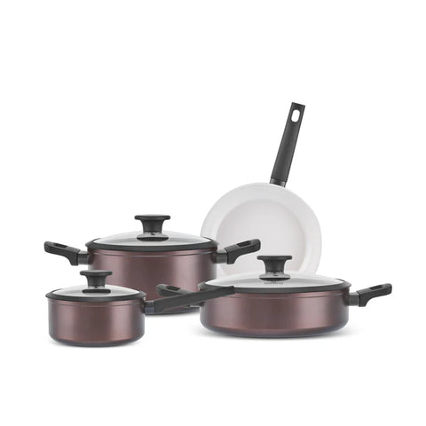 Karaca Ceramica Iconic Bronze – Batterie de Cuisine 7 Pièces avec Fond à Induction