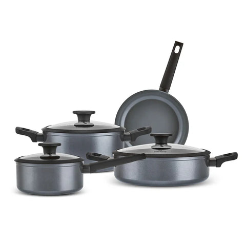 Karaca Ceramica Iconic Grey – Batterie de Cuisine 7 Pièces avec Fond à Induction