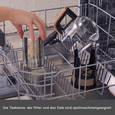 Théière Bouilloire et cafetière filtre Karaca Caysever Robotea Pro 4 en 1 automatique parlant, 2500W, chrome