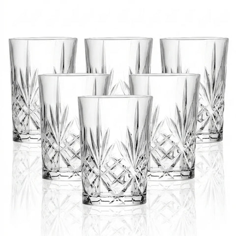 RCR Melodia Service de 6 Verres à Eau, 250 ml, Transparent