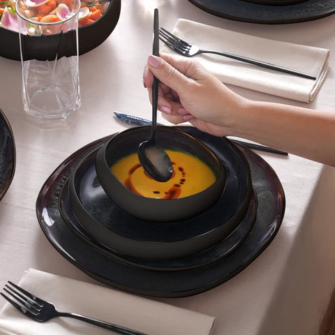 Service de table Karaca Earth Collection Galactic 55 pièces pour 12 personnes – Noir