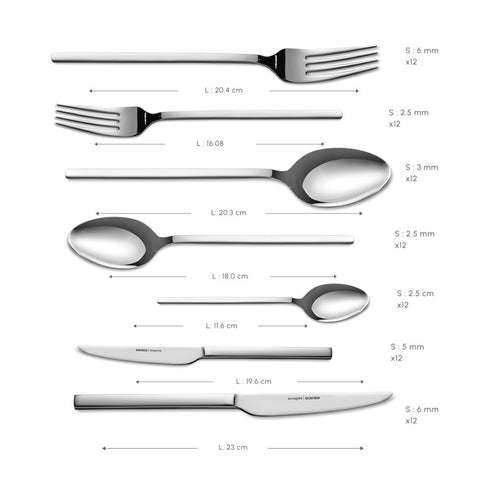 Ensemble de Couverts Karaca Pallas Elegance Pour 12 Personnes, 84 Pièces