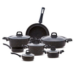 Batterie de Cuisine Karaca Biogranit Noir et Or 12 Pièces