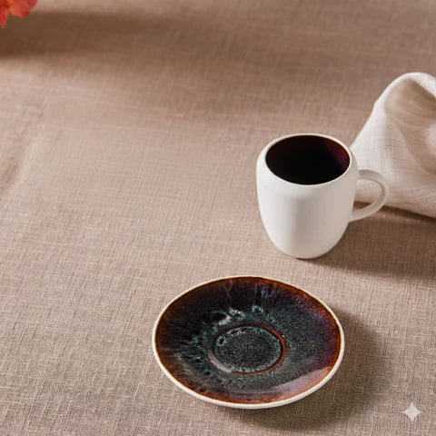 Karaca Earth Collection New Galactic Service à Espresso et Café Turc 2 Pièces à Glaçure Réactive, 100 ml, Blanc