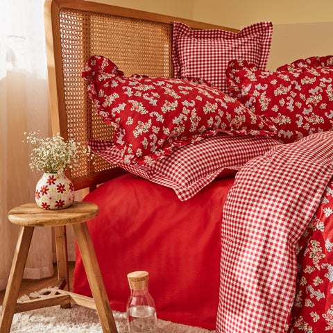Karaca Home Carlo Parure de lit 2 personnes, 100 % coton, rouge