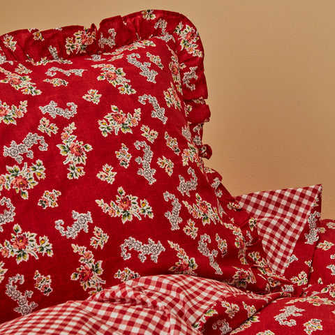 Karaca Home Carlo Parure de lit 2 personnes, 100 % coton, rouge