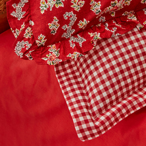 Karaca Home Carlo Parure de lit 2 personnes, 100 % coton, rouge