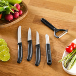 Dr. Inox Forces Set de 5 Couteaux avec Éplucheurs, Noir
