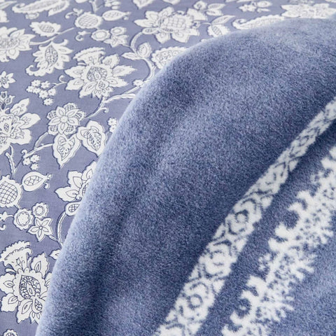 Karaca Home Celerina 100% Coton Ensemble de Housse de Couette Double Ajusté Bleu