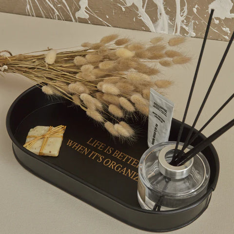 Karaca Home Plateau Décoratif Sylvia Organisateur Noir 29 cm