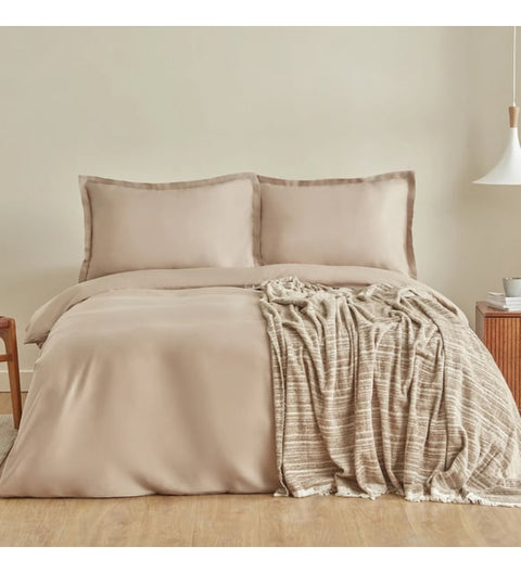 Karaca Home Weena Housse de Couette Double en Crepe Jacquard Beige
