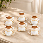 Karaca Vildan Service à Café en Bone China, 12 Pièces, pour 6 Personnes, 100 ml